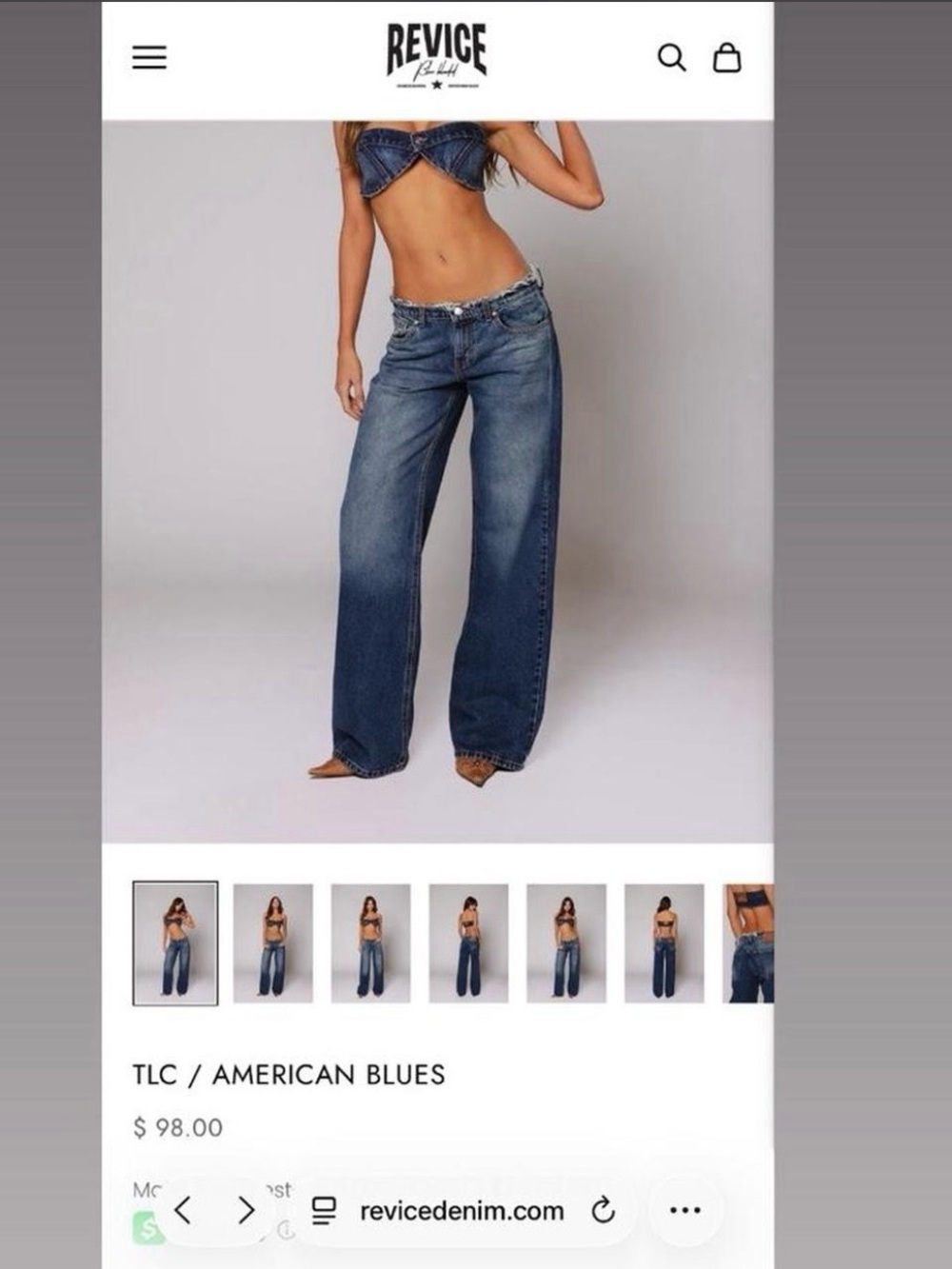 REVICE Wide Leg Jeans in American Blues